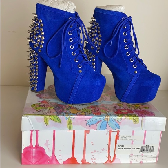 Jeffrey Campbell Lita Spike blue suede size 6 - Picture 2 of 4
